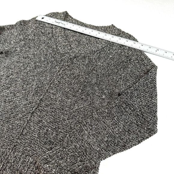 Eileen Fisher %100 Linen Black and White V Neck Sweater Women's Petite M PM - Picture 5 of 12